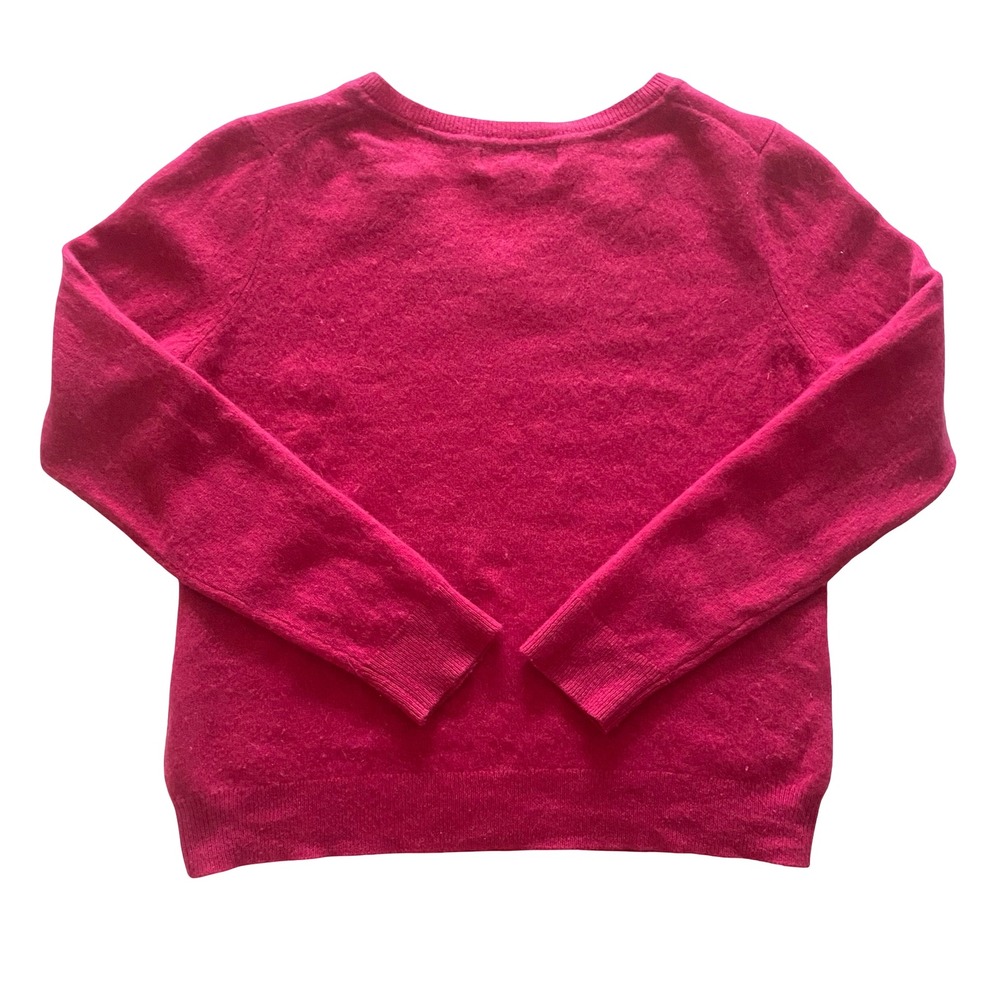TAHARI Womens Pink V Neck 100% 2 Ply Cashmere Sweater Size L - Picture 2 of 5